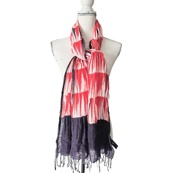 Gap Purple Orange Linen Cotton Scarf - Picture 1 of 5